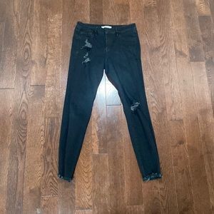 refuge Black Ripped Skinny Jeans